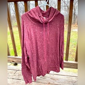 Women’s 2XL Mossimo heathered burgundy hooded sweater